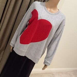 Kate Spade Gray Sweatshirt with Red Heart